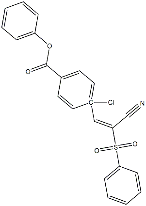 (E)-4-(2-cyano-2-(phenylsulfonyl)vinyl)phenyl 4-chlorobenzoate Struktur