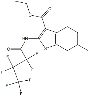 ethyl 2-(2,2,3,3,4,4,4-heptafluorobutanamido)-6-methyl-4,5,6,7-tetrahydrobenzo[b]thiophene-3-carboxylate Struktur