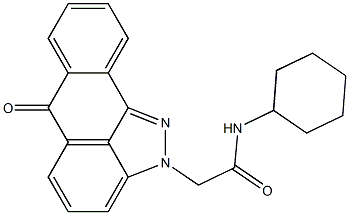 N-cyclohexyl-2-(6-oxodibenzo[cd,g]indazol-2(6H)-yl)acetamide Struktur