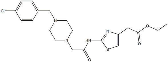 ethyl 2-(2-(2-(4-(4-chlorobenzyl)piperazin-1-yl)acetamido)thiazol-4-yl)acetate Struktur