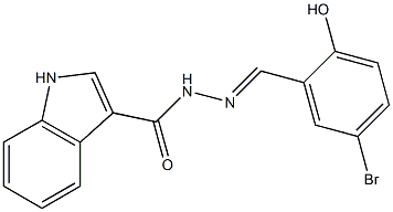 (E)-N'-(5-bromo-2-hydroxybenzylidene)-1H-indole-3-carbohydrazide Struktur