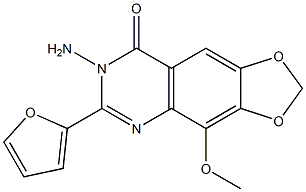 1,3-Dioxolo[4,5-g]quinazolin-8(7H)-one,  7-amino-6-(2-furyl)-4-methoxy-  (6CI) Struktur