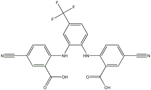 Benzoic  acid,  2,2-[[4-(trifluoromethyl)-1,2-phenylene]diimino]bis[5-cyano-  (9CI) Struktur