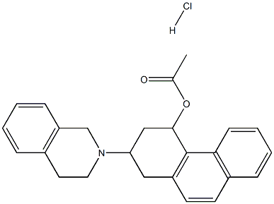 4-Phenanthrenol, 2-(3,4-dihydro-2(1H)-isoquinolinyl)-1,2,3,4-tetrahydr o-, acetate (ester), hydrochloride (9CI) Struktur