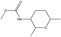 Pyran-3-carbamic  acid,  tetrahydro-2,6-dimethyl-,  methyl  ester  (4CI) Struktur