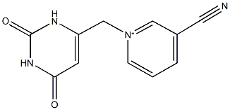 3-cyano-1-[(2,6-dioxo-1,2,3,6-tetrahydro-4-pyrimidinyl)methyl]pyridinium Struktur