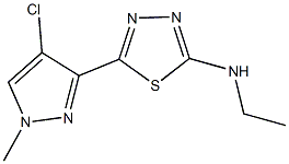 N-[5-(4-chloro-1-methyl-1H-pyrazol-3-yl)-1,3,4-thiadiazol-2-yl]-N-ethylamine Struktur