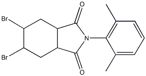 5,6-dibromo-2-(2,6-dimethylphenyl)hexahydro-1H-isoindole-1,3(2H)-dione Struktur