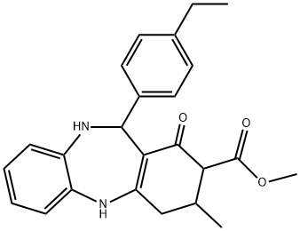 methyl 11-(4-ethylphenyl)-3-methyl-1-oxo-2,3,4,5,10,11-hexahydro-1H-dibenzo[b,e][1,4]diazepine-2-carboxylate Struktur