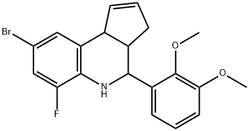 8-bromo-4-(2,3-dimethoxyphenyl)-6-fluoro-3a,4,5,9b-tetrahydro-3H-cyclopenta[c]quinoline Struktur