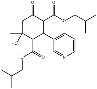 diisobutyl 4-hydroxy-4-methyl-6-oxo-2-(3-pyridinyl)-1,3-cyclohexanedicarboxylate Struktur