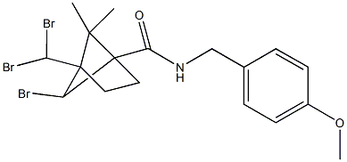 6-bromo-4-(dibromomethyl)-N-(4-methoxybenzyl)-5,5-dimethylbicyclo[2.1.1]hexane-1-carboxamide Struktur