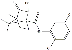 2-bromo-N-(2,5-dichlorophenyl)-4,7,7-trimethyl-3-oxobicyclo[2.2.1]heptane-1-carboxamide Struktur