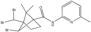 6-bromo-4-(dibromomethyl)-5,5-dimethyl-N-(6-methyl-2-pyridinyl)bicyclo[2.1.1]hexane-1-carboxamide Struktur