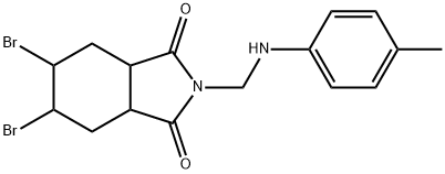 5,6-dibromo-2-(4-toluidinomethyl)hexahydro-1H-isoindole-1,3(2H)-dione Struktur