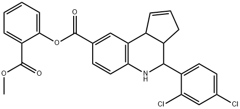 2-(methoxycarbonyl)phenyl 4-(2,4-dichlorophenyl)-3a,4,5,9b-tetrahydro-3H-cyclopenta[c]quinoline-8-carboxylate Struktur