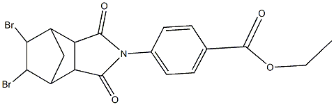 ethyl 4-(8,9-dibromo-3,5-dioxo-4-azatricyclo[5.2.1.0~2,6~]dec-4-yl)benzoate Struktur