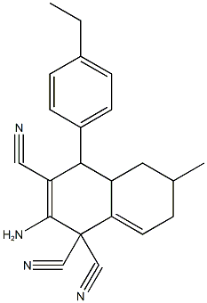 2-amino-4-(4-ethylphenyl)-6-methyl-4a,5,6,7-tetrahydro-1,1,3(4H)-naphthalenetricarbonitrile Struktur