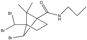 6-bromo-4-(dibromomethyl)-5,5-dimethyl-N-propylbicyclo[2.1.1]hexane-1-carboxamide Struktur