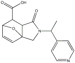 4-oxo-3-[1-(4-pyridinyl)ethyl]-10-oxa-3-azatricyclo[5.2.1.0~1,5~]dec-8-ene-6-carboxylic acid Struktur