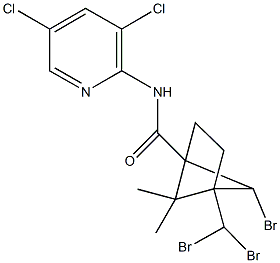 6-bromo-4-(dibromomethyl)-N-(3,5-dichloro-2-pyridinyl)-5,5-dimethylbicyclo[2.1.1]hexane-1-carboxamide Struktur