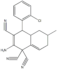 2-amino-4-(2-chlorophenyl)-6-methyl-4a,5,6,7-tetrahydro-1,1,3(4H)-naphthalenetricarbonitrile Struktur