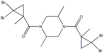 1,4-bis[(2,2-dibromo-1-methylcyclopropyl)carbonyl]-2,5-dimethylpiperazine Struktur