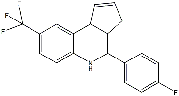 4-(4-fluorophenyl)-8-(trifluoromethyl)-3a,4,5,9b-tetrahydro-3H-cyclopenta[c]quinoline Struktur