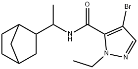 N-(1-bicyclo[2.2.1]hept-2-ylethyl)-4-bromo-1-ethyl-1H-pyrazole-5-carboxamide Struktur