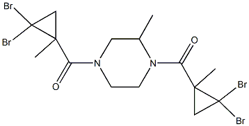 1,4-bis[(2,2-dibromo-1-methylcyclopropyl)carbonyl]-2-methylpiperazine Struktur