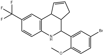 4-bromo-2-[8-(trifluoromethyl)-3a,4,5,9b-tetrahydro-3H-cyclopenta[c]quinolin-4-yl]phenyl methyl ether Struktur