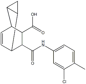 7-[(3-chloro-4-methylanilino)carbonyl]tricyclo[3.2.2.0~2,4~]non-8-ene-6-carboxylic acid Struktur