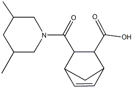 3-[(3,5-dimethyl-1-piperidinyl)carbonyl]bicyclo[2.2.1]hept-5-ene-2-carboxylic acid Struktur