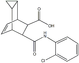 7-[(2-chloroanilino)carbonyl]tricyclo[3.2.2.0~2,4~]non-8-ene-6-carboxylic acid Struktur