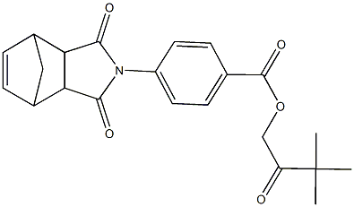 3,3-dimethyl-2-oxobutyl 4-(3,5-dioxo-4-azatricyclo[5.2.1.0~2,6~]dec-8-en-4-yl)benzoate Struktur