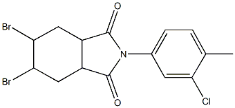 5,6-dibromo-2-(3-chloro-4-methylphenyl)hexahydro-1H-isoindole-1,3(2H)-dione Struktur