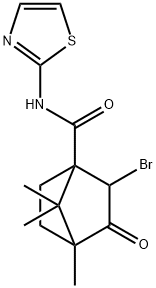 2-bromo-4,7,7-trimethyl-3-oxo-N-(1,3-thiazol-2-yl)bicyclo[2.2.1]heptane-1-carboxamide Struktur