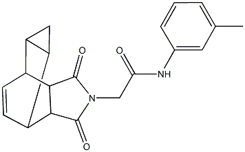 2-(3,5-dioxo-4-azatetracyclo[5.3.2.0~2,6~.0~8,10~]dodec-11-en-4-yl)-N-(3-methylphenyl)acetamide Struktur