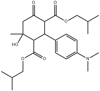 diisobutyl 2-[4-(dimethylamino)phenyl]-4-hydroxy-4-methyl-6-oxo-1,3-cyclohexanedicarboxylate Struktur