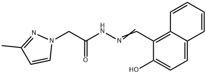 N'-[(2-hydroxy-1-naphthyl)methylene]-2-(3-methyl-1H-pyrazol-1-yl)acetohydrazide Struktur