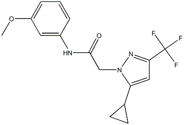 2-[5-cyclopropyl-3-(trifluoromethyl)-1H-pyrazol-1-yl]-N-(3-methoxyphenyl)acetamide Struktur