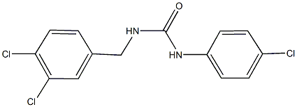 N-(4-chlorophenyl)-N'-(3,4-dichlorobenzyl)urea Struktur