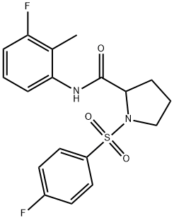 N-(3-fluoro-2-methylphenyl)-1-[(4-fluorophenyl)sulfonyl]-2-pyrrolidinecarboxamide Struktur