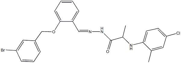 N'-{2-[(3-bromobenzyl)oxy]benzylidene}-2-(4-chloro-2-methylanilino)propanohydrazide Struktur