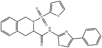 N-(4-phenyl-1,3-thiazol-2-yl)-2-(2-thienylsulfonyl)-1,2,3,4-tetrahydro-3-isoquinolinecarboxamide Struktur