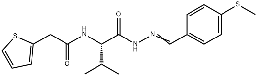 N-[2-methyl-1-({2-[4-(methylsulfanyl)benzylidene]hydrazino}carbonyl)propyl]-2-thien-2-ylacetamide Struktur