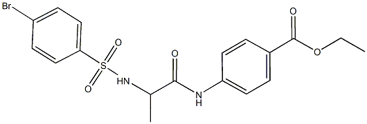 ethyl 4-[(2-{[(4-bromophenyl)sulfonyl]amino}propanoyl)amino]benzoate Struktur