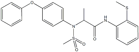 N-[2-(methylsulfanyl)phenyl]-2-[(methylsulfonyl)-4-phenoxyanilino]propanamide Struktur