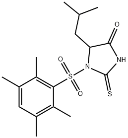 5-isobutyl-1-[(2,3,5,6-tetramethylphenyl)sulfonyl]-2-thioxo-4-imidazolidinone Struktur