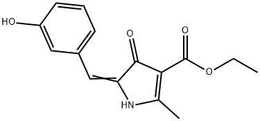 ethyl 5-(3-hydroxybenzylidene)-2-methyl-4-oxo-4,5-dihydro-1H-pyrrole-3-carboxylate Struktur